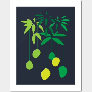 Tropical Mango Fruit Tree Branches Posters and Art